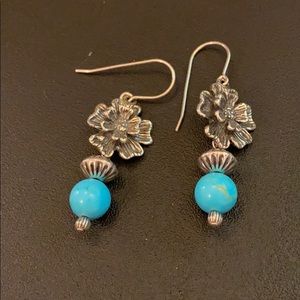 Sterling silver and turquoise dangle earrings